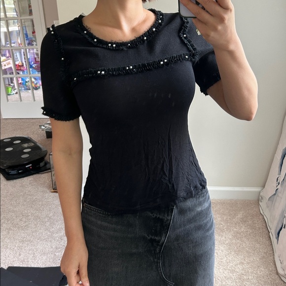 Zara faux pearl detailed top. Fits XS - Picture 2 of 7
